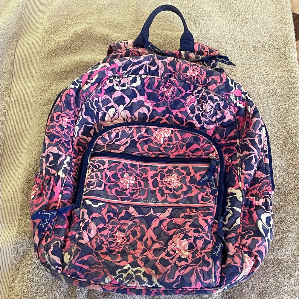 Vera Bradley Pink and Navy Floral Backpack
